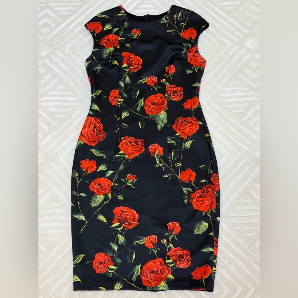 Alexia Admor Bodycon Rose Print Dress | Elegant Figure-Flattering Cocktail dress - Picture 11 of 11